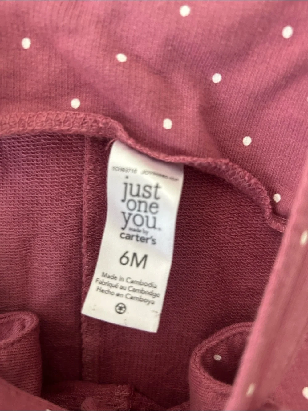 Carter's 6 Months Dusty Rose Polka Dot Girls' Cotton Overalls